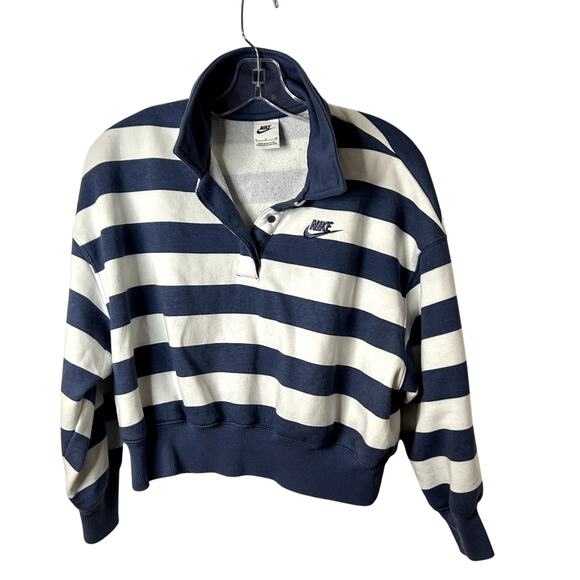 Nike Sportswear Fleece Phoenix Cropped Pullover Polo Sweatshirt Womens  Small - Picture 2 of 5